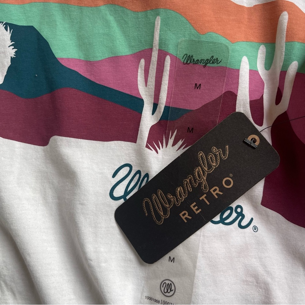 Wrangler White Cowgirl Asymmetrical Graphic Tank Top - Picture 6 of 6